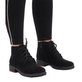 Botins de camurça preta com lantejoulas 1013 preto 1 Botins de camurça preta com lantejoulas 1013 preto 1