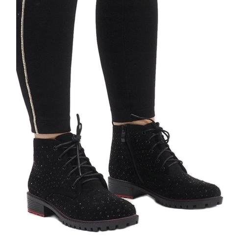 Botins de camurça preta com lantejoulas 1013 preto 1 Botins de camurça preta com lantejoulas 1013 preto 1