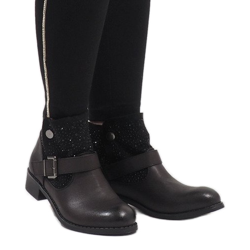 Marquiiz Botas pretas embelezadas BY95 preto 2