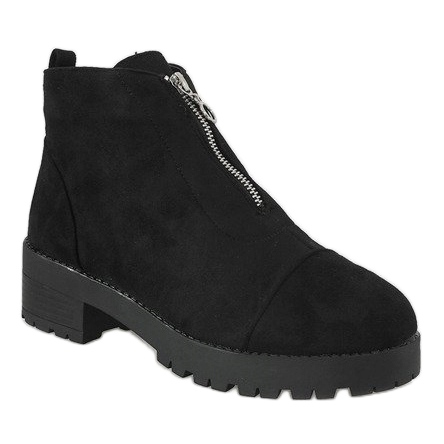 Kayla Shoes Botas pretas de salto alto com zíper 2017-3 preto 1