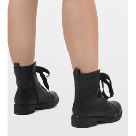 Kayla Shoes Botas pretas com cordões S161 preto 4