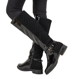 BM Botas laqueadas pretas W-93 preto 2