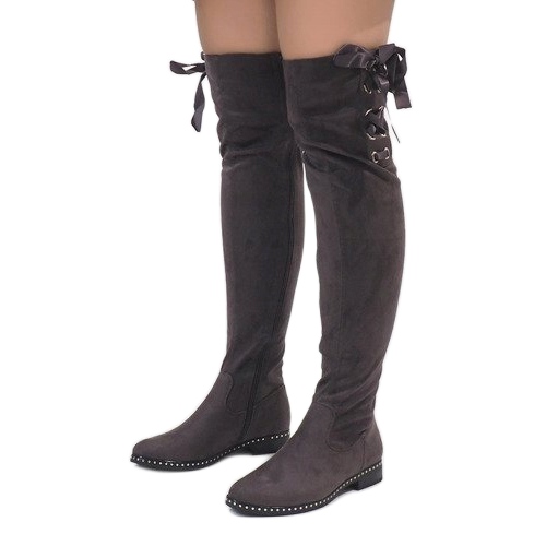 Botas isoladas de camurça cinza H308 1