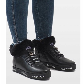 Botas pretas GF-ZM106 forradas de pele preto 1