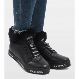 Botas pretas GF-ZM106 forradas de pele preto 2