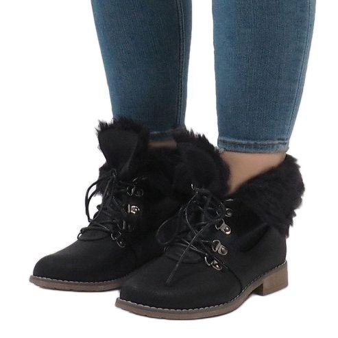 Botas de pele pretas com isolamento B9816-KB preto 2 Botas de pele pretas com isolamento B9816-KB preto 2
