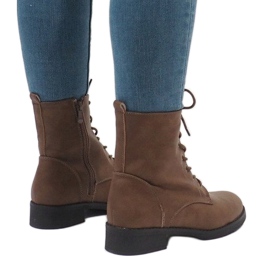 Botas caqui com cordões isolados W122 cáqui 1
