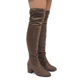 Botas cinza em um poste isolado 1704-8 bege 1
