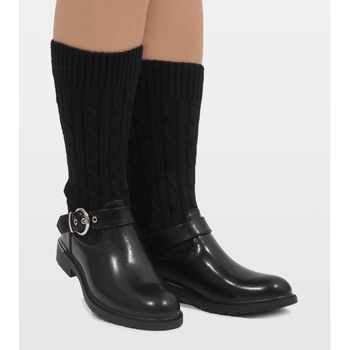 Ideal Shoes Botas pretas isoladas E-4939 preto 2