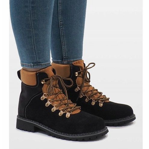 Botas femininas de camurça preta BK-29 preto 2