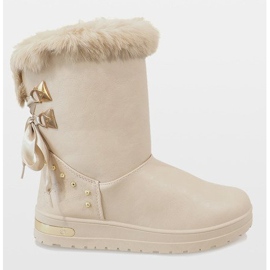 Botas de neve femininas bege AN-107 1 Botas de neve femininas bege AN-107 1