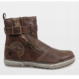 Sapatos deslizantes isolados marrons 8199 castanho 2