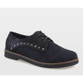 Sapatos pretos com cordões com tachas LX155 1