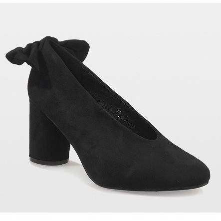 Sapatos de camurça preta no poste LL-93P Schwarz preto 1