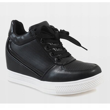 Tênis preto com zíper MY560 dourado 1