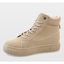 892-PA Bege Creepers Lace-Up 2