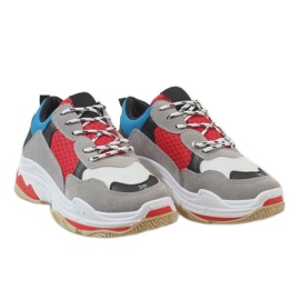 Sapatos esportivos da moda pretos D1901-L65 cinza multicolorido 1