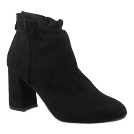 Botins de camurça preta no poste LL-79P preto 1