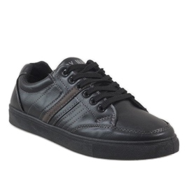 Tênis masculinos negros M7036-1 preto 1