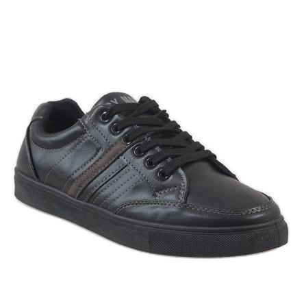 Tênis masculinos negros M7036-1 preto 1