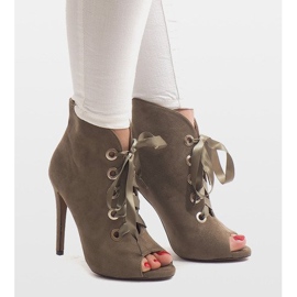 Botas de salto alto 680-32 verde 2