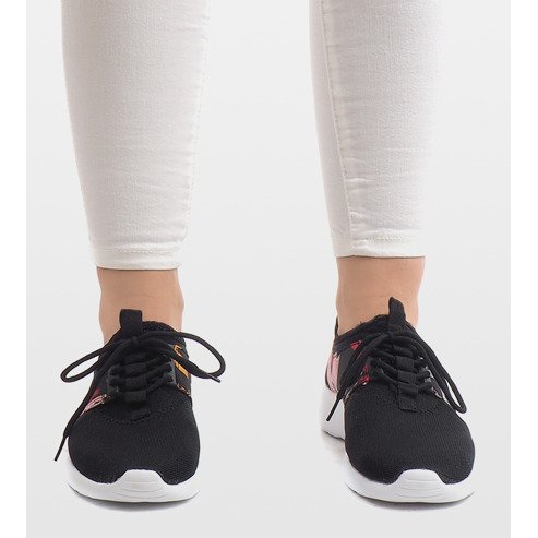 Tênis esportivos com flores 625 preto 1