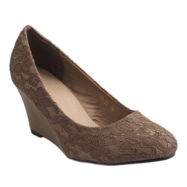 Khaki Wedge Pumps 999-32 cáqui 1