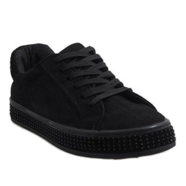 Tênis preto BS098 com atacadores 1 Tênis preto BS098 com atacadores 1