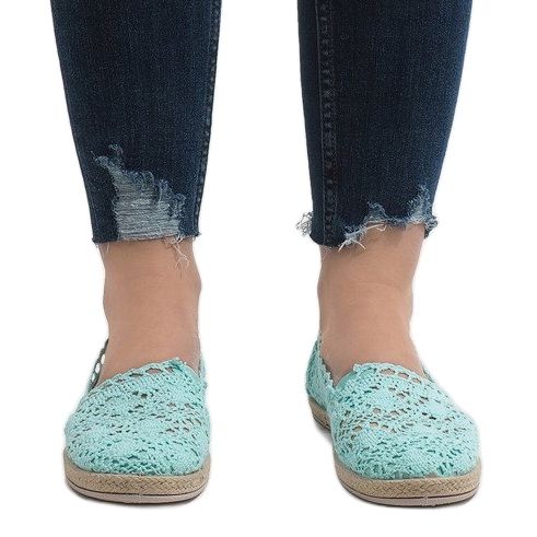 Tênis verdes com renda JX57P 2 Tênis verdes com renda JX57P 2