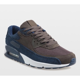 Tênis masculino esportivo azul marinho 8104 castanho 1