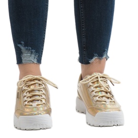 Sapatos esportivos da moda ouro 82017 dourado 2