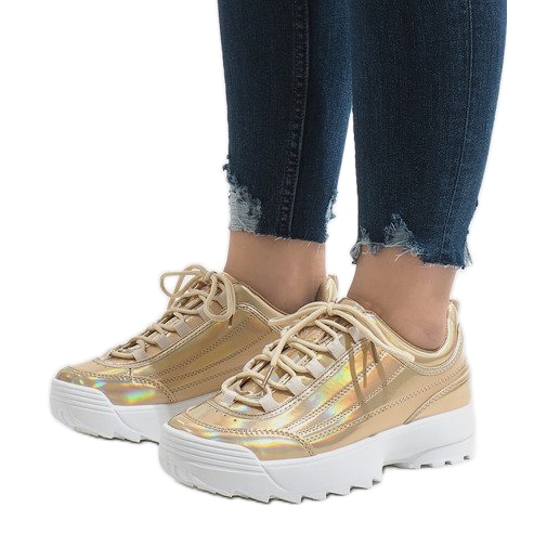 Sapatos esportivos da moda ouro 82017 dourado 1