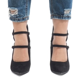 Botas pretas de salto alto 6613-5 preto 2