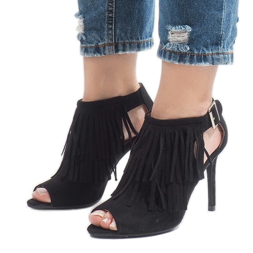 Botas boho pretas de salto 1551-149 preto 1