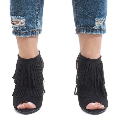 Botas boho pretas de salto 1551-149 preto 2