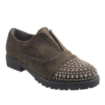 Sapatos deslizantes verdes com 22-2 tachas multicolorido 1 Sapatos deslizantes verdes com 22-2 tachas multicolorido 1