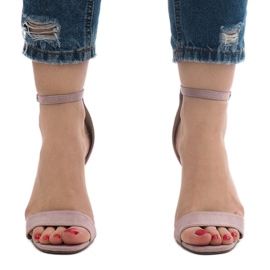 Sandálias de salto alto de camurça roxa SY-31P tolet 2