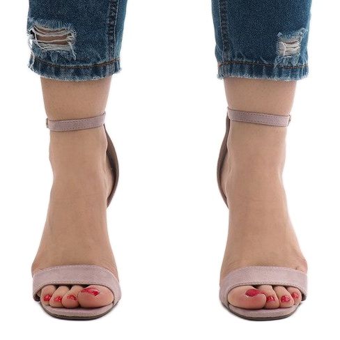 Sandálias de salto alto de camurça roxa SY-31P tolet 2