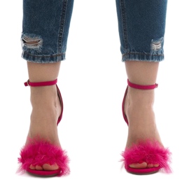 Sandálias de salto alto em camurça rosa NF-19P 1