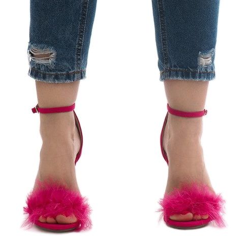 Sandálias de salto alto em camurça rosa NF-19P 1