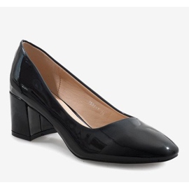 Bombas envernizadas pretas no poste 7501-1 preto 1