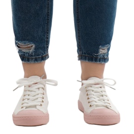 Tênis branco YZ110-9 rosa 2