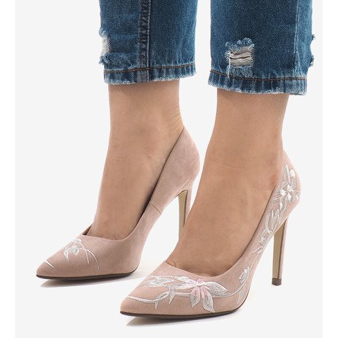 Salto alto camurça rosa 16032-18 1