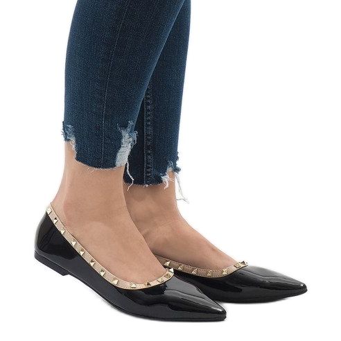 Bailarinas pretas com tachas 127-16 preto 1