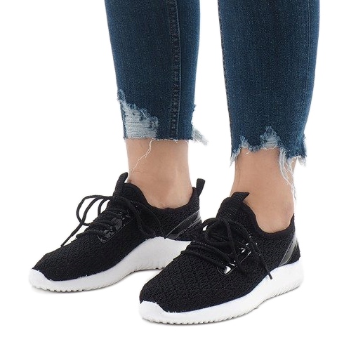 Calçados esportivos de malha preta G8347-1 preto 1