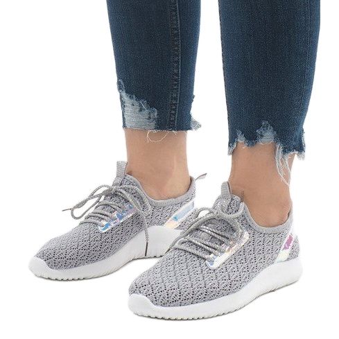 Calçados esportivos de malha cinza G8347-1 1