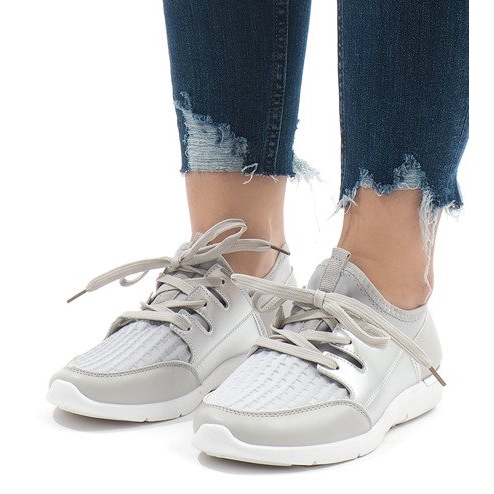 Calçados esportivos da moda cinza A281 1