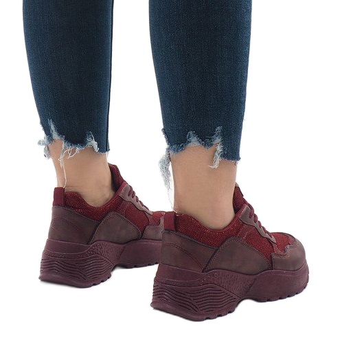 Sapatos esportivos cor de vinho BY-080 vermelho multicolorido 1 Sapatos esportivos cor de vinho BY-080 vermelho multicolorido 1