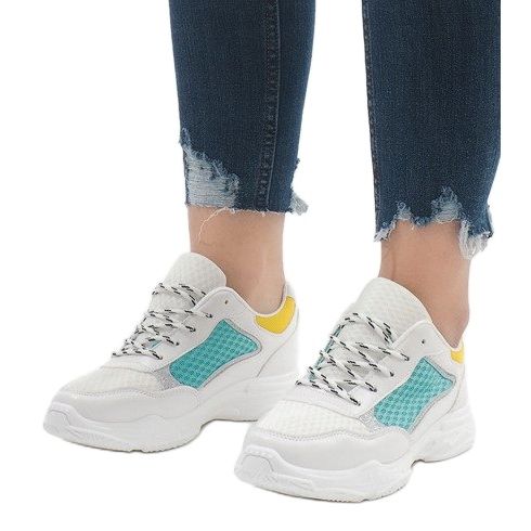 Sapatos esportivos da moda multicoloridos YM-31 L.GREEN branco verde 1