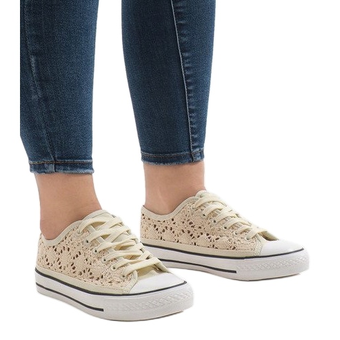 Tênis de renda bege BB2050-SP 1